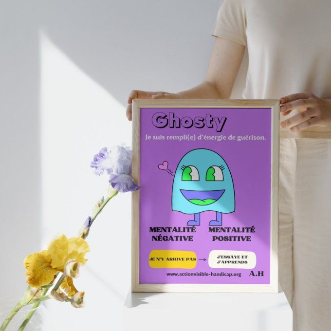 Affiche A4 affirmation positive de santé - Ghosty le copain de Michi  
