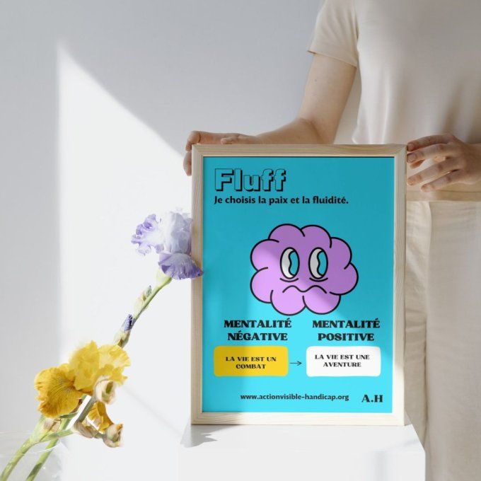 Affiche A4 affirmation positive de santé - Fluff le copain de Michi