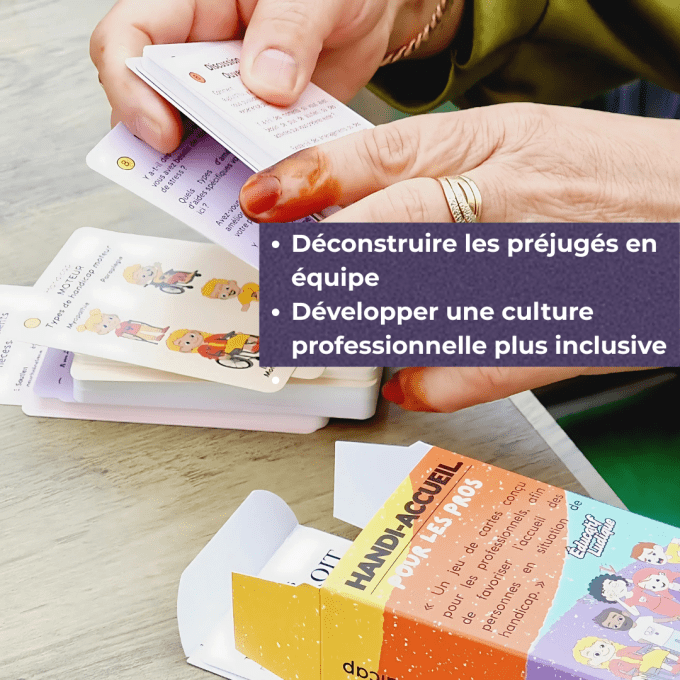 Handi-Accueil – Jeu de cartes pour professionnels | 92 cartes | Sensibilisation au handicap, accueil