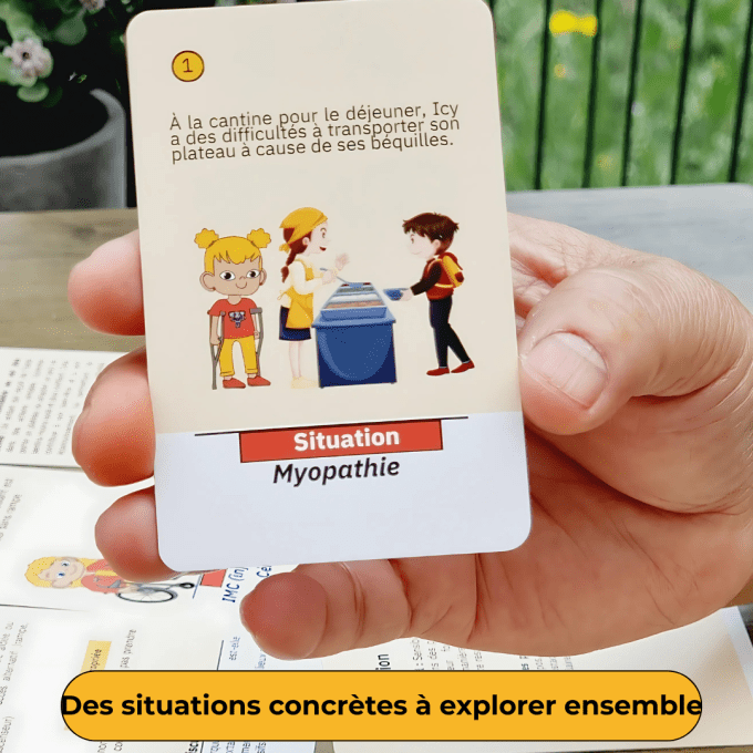 Handitude – Jeu de cartes pour enfants dès 7 ans | 100 cartes | Réactions face au handicap | Sensibi