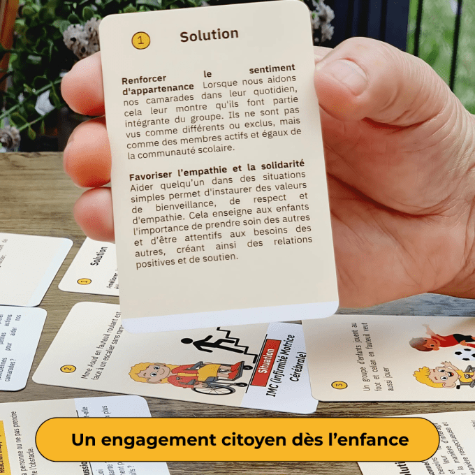 Handitude – Jeu de cartes pour enfants dès 7 ans | 100 cartes | Réactions face au handicap | Sensibi
