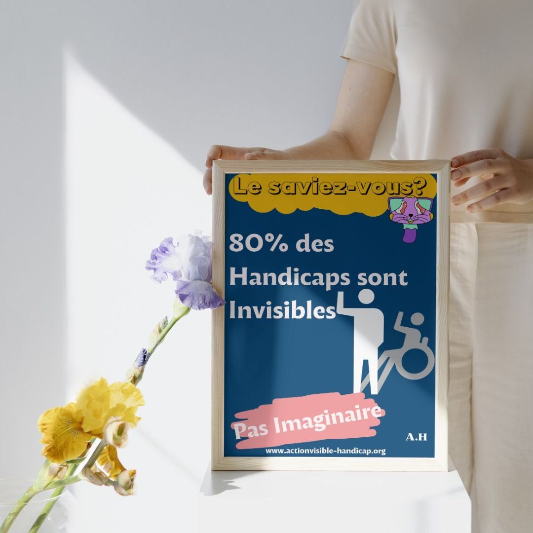 Affiche A4 de Sensibilisation au Handicap Invisible, autocollant, sticker 
